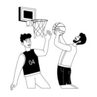 de moda jugando baloncesto vector