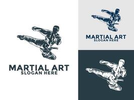 Martial Arts Character Logo Illustration. Martial Art Logo Template vector