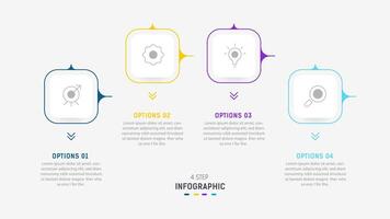 Three Step Infographic label design template with line icons. process steps diagram, presentations, workflow layout, banner, flow chart, info graph illustration. vector