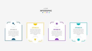 Three Step Infographic label design template with line icons. process steps diagram, presentations, workflow layout, banner, flow chart, info graph illustration. vector