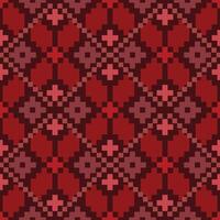 Dark red pixel seamless pattern fabric vector