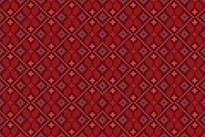 Dark red pixel seamless pattern fabric vector