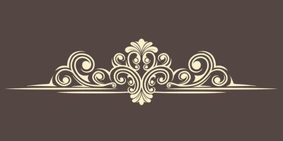 Vintage Baroque Victorian frame border monogram floral engraved scroll ornament vector