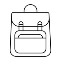 minimalist single-line art representation of a school bag against a white background vector