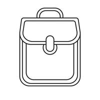 minimalist single-line art representation of a school bag against a white background vector