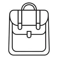 minimalist single-line art representation of a school bag against a white background vector