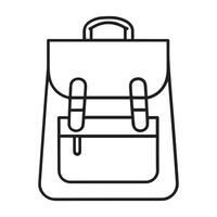 minimalist single-line art representation of a school bag against a white background vector