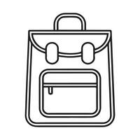 minimalist single-line art representation of a school bag against a white background vector