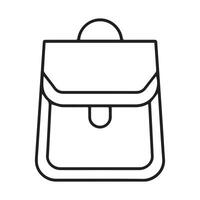 minimalist single-line art representation of a school bag against a white background vector