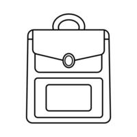 minimalist single-line art representation of a school bag against a white background vector