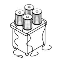 Stitching and Textile Equipment Isometric Icons vector