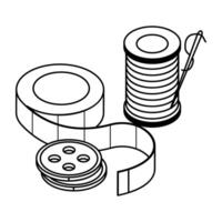 Stitching and Textile Equipment Isometric Icons vector