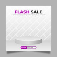 White podium background for social media posts vector