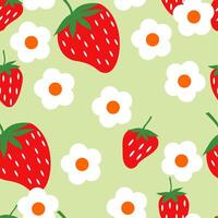 Stawberry seamless pattern vector