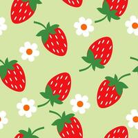 Stawberry seamless pattern vector
