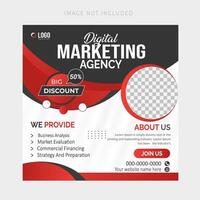 Digital business marketing poster design vector