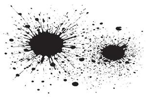 black ink splashes stains on white canvas vector