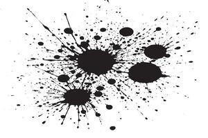 black ink splashes stains on white canvas vector