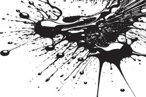 black ink splashes stains on white canvas vector