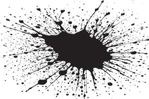 black ink splashes stains on white canvas vector