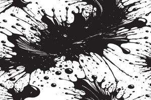 black ink splashes stains on white canvas vector