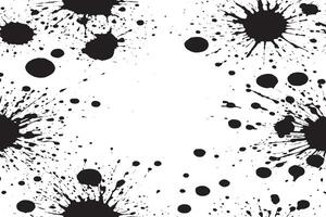 black ink splashes stains on white canvas vector