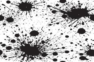 black ink splashes stains on white canvas vector