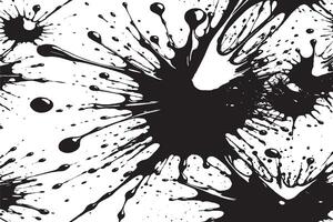 black ink splashes stains on white canvas vector