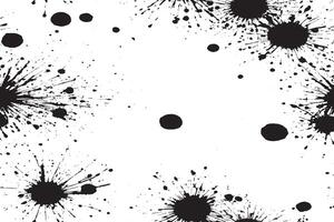 black ink splashes stains on white canvas vector