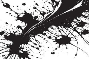 black ink splashes stains on white canvas vector