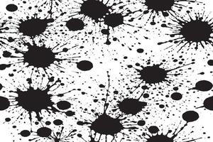 black ink splashes stains on white canvas vector