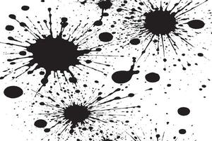 black ink splashes stains on white canvas vector