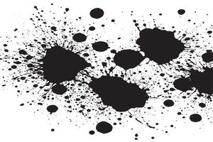 black ink splashes stains on white canvas vector