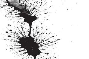 black ink splashes stains on white canvas vector