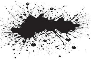 black ink splashes stains on white canvas vector