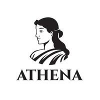 Silhouette illustration of Athena Woman from Greek mythology vector