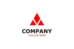 crystal red triangle modern logo vector