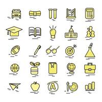 school education icon set vector
