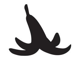 Banana peel silhouette on white background vector