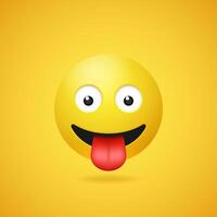 Happy smiling emoticon with stuck out tongue vector