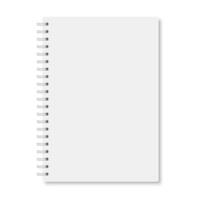 White realistic a5 notebook closed with shadows vector