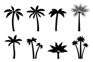 set of simple palm trees. vector