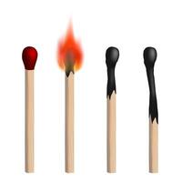 Set of isolated realistic matches vector