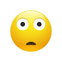 Emoji yellow sad surprised face vector