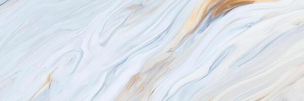 Abstract Blue Ink Swirls on Marble Texture, Luxurious Panoramic Background for Ceramic Countertops and Wall Tiles photo
