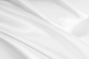 Close-up of Smooth White Silk Fabric Background photo