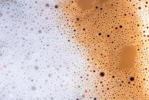 Close-up, Textured Hot Milk Coffee with Frothy Foam photo