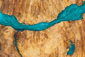 High-Quality Epoxy Resin Cast with Stabilized Leza Burl Wood, Abstract Art Texture Background photo
