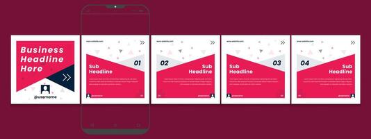 Editable carousel post, creative social media carousel template, modern and editable business carousel template design vector