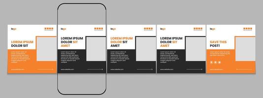 Editable carousel post, creative social media carousel template, modern and editable business carousel template design vector